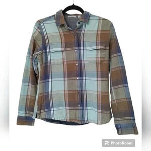 Toad & Co Women’s Mojacette Overshirt Plaid Teal Size XS